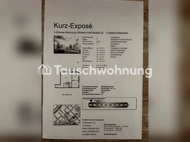 Tauschwohnung: Tausche 3-Zimmer-Wohnung in Treptow-Köpenick — photo 1